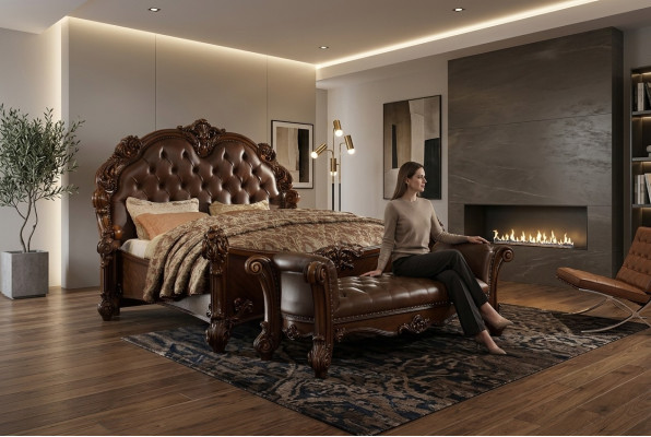 Siège Rembourré Tabouret Rembourré Tabouret en cuir Style en bois Designer Chesterfield