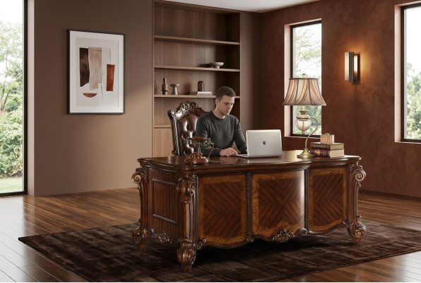 Bureau Classique r Étagère d'Ordinateur Table de Secrétaire Tables Étagères