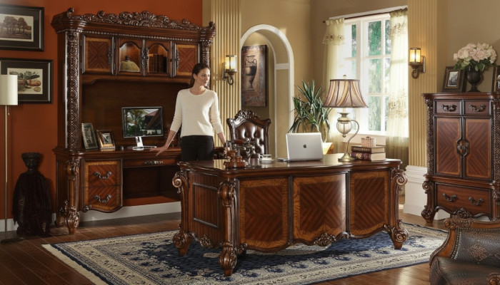 Chaise de bureau fauteuil de bureau bureau table bois chaise ensemble de 2 tables.