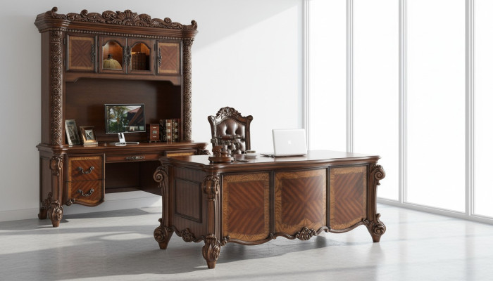 Chaise de bureau fauteuil de bureau bureau table bois chaise ensemble de 2 tables.