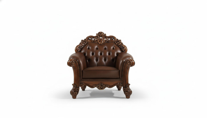 Fauteuil en cuir Canapé 1 place Canapés Tapisserie Design Luxe Classique 1 place