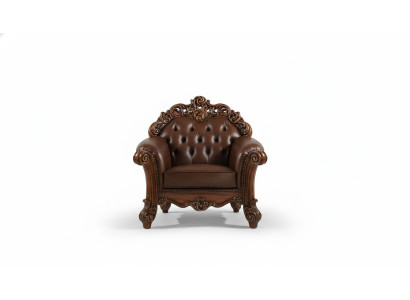 Fauteuil en cuir Canapé 1 place Canapés Tapisserie Design Luxe Classique 1 place