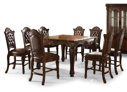 Mobilier de salle à manger design Ensemble de 9 pièces comprenant une table rectangulaire en bois et 8 chaises.