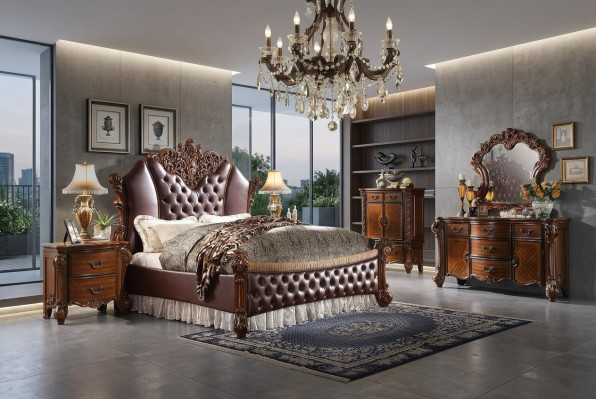 Revêtement de lit Design Hôtel de Luxe Lits Doubles Chambre de Sommeil Décoration en Cuir