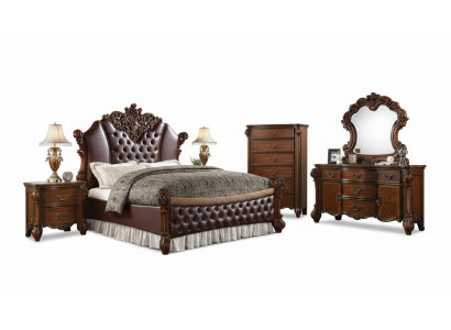 Revêtement de lit Design Hôtel de Luxe Lits Doubles Chambre de Sommeil Décoration en Cuir