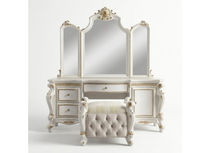 Meubles baroques sculptés Coiffeuse Tabouret Décoration Miroir Chambre