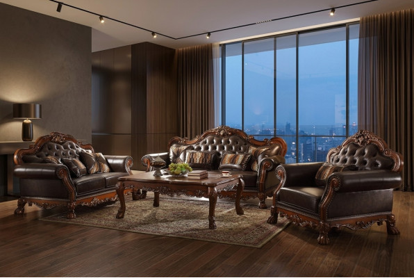 Ensemble de canapés de luxe Chesterfield 3+2+1 places avec table basse Mobilier canapé canapé nouveau