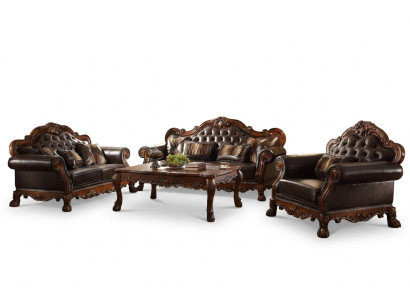 Ensemble de canapés de luxe Chesterfield 3+2+1 places avec table basse Mobilier canapé canapé nouveau