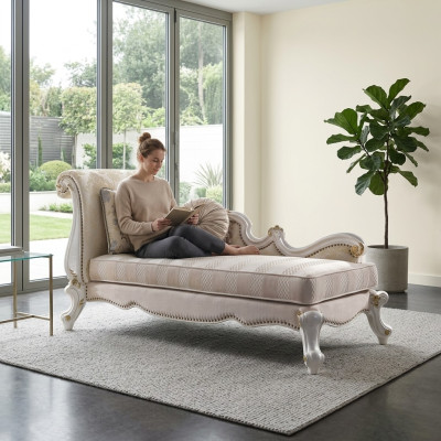 Chaise longue chaises Tissu canapé longue Décoration Chaise Club Détente Textile