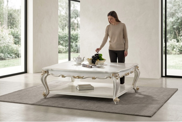 Table basse de luxe en bois décoratif réel Tables latérales de canapé Table de salon