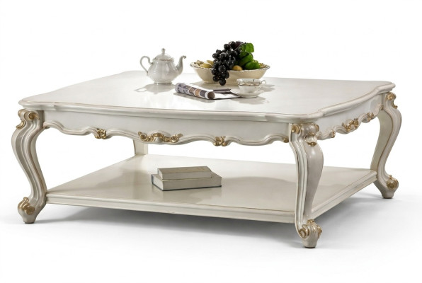 Table basse de luxe en bois décoratif réel Tables latérales de canapé Table de salon