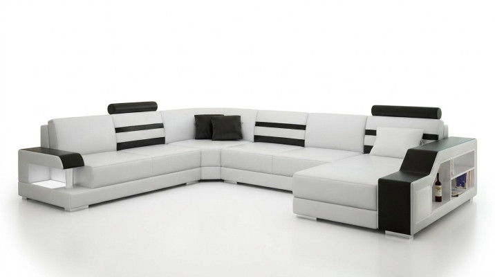 Canapé d'angle canapé canapé rembourrage ensemble d'angle paysage vivant cuir design coin en forme de U