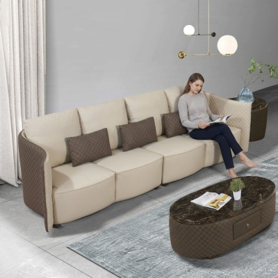 Canapé canapé rembourrage canapés 4 places Textile grand xxl Canapés en cuir de salon