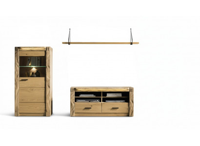 Mur végétal Salon Vitrine Commode Étagère 3pcs. Ensemble d'étagères armoires