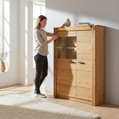 Vitrine Buffet Armoire Étagère Style Moderne Salle de séjour Commodes Collection en verre