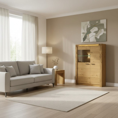Vitrine Buffet Armoire Étagère Style Moderne Salle de séjour Commodes Collection en verre