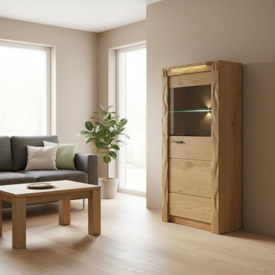 Armoire murale Vitrines Armoire vitrée Design en verre Haute armoire en bois Meubles de salon