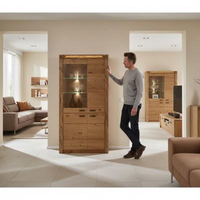 Vitrine Armoire Commode Salon Étagère en verre Vitrines Étagères Bois Armoires nouvel