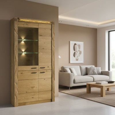 Vitrine Armoire Commode Salon Étagère en verre Vitrines Étagères Bois Armoires nouvel