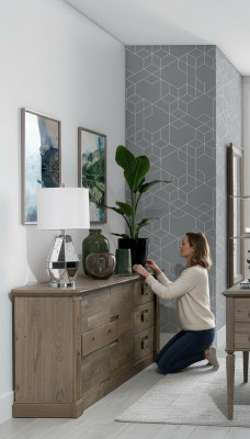 Designer Kommode Sideboard Side Low Board Schrank Wohnzimmerregal Antik Stil
