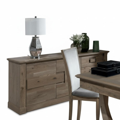 Commode Armoire avec miroir xxl Commode Buffet en bois neuf Bahut 2 pièces Ensemble en bois