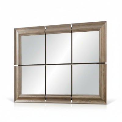 Miroir mural moderne grand miroir en bois véritable cadre miroir suspendu neuf 146x105cm