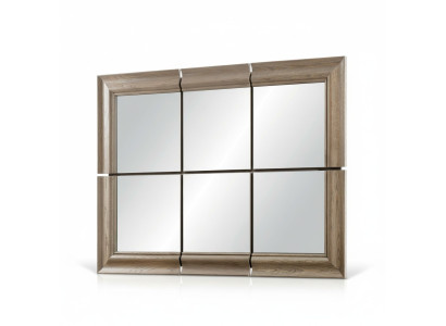 Miroir mural moderne grand miroir en bois véritable cadre miroir suspendu neuf 146x105cm