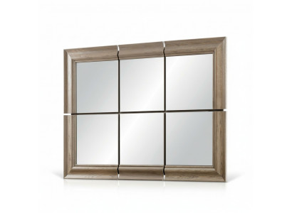 Miroir mural moderne grand miroir en bois véritable cadre miroir suspendu neuf 146x105cm