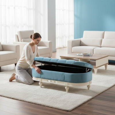 Tabouret - repose-pieds - tabouret d'appoint - ottoman - chaise longue - banc - siège Chesterfield