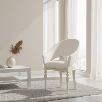 Fauteuil Chaise 1x Salle à manger Salon Siège Chaise rembourrée neuve Tissu Fauteuil TV