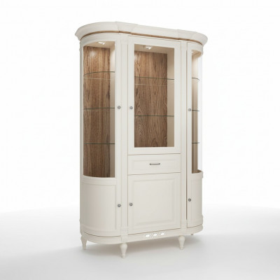 Armoire Classique Vitrine en Bois Noble de Luxe en Verre Armoire en Bois Étagère