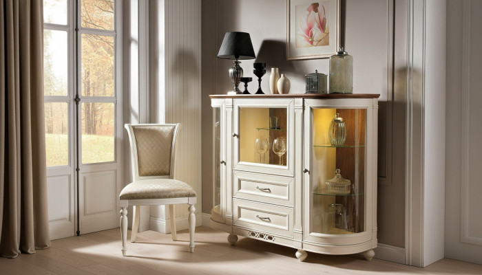 Vitrine Armoire Commode Étagère en verre Vitrines Étagères Bois Armoires Bar Salon