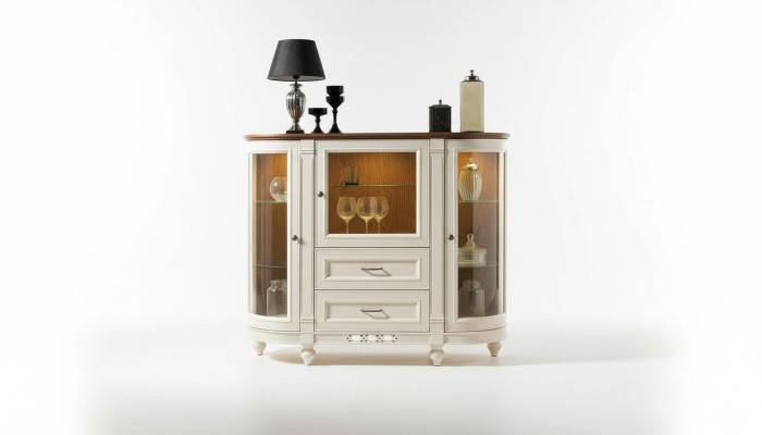 Vitrine Armoire Commode Étagère en verre Vitrines Étagères Bois Armoires Bar Salon