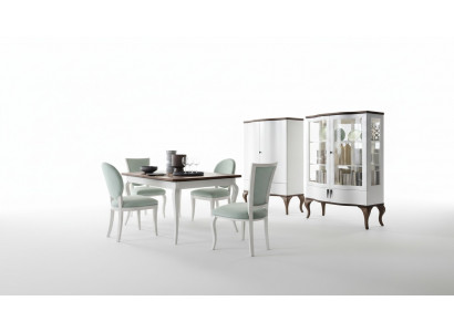 Salle à manger Ensemble Classique Table 4x Chaises Vitrine Commode 7 pièces