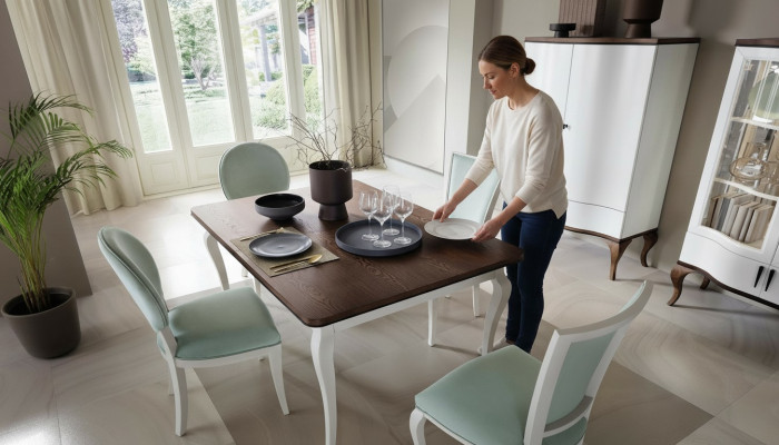Table à manger de designer de luxe Table en bois Extensible 140/330cm Meubles de salle à manger Salon neufs