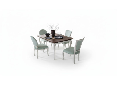 Table de salle à manger classique en bois 4x chaises assorties