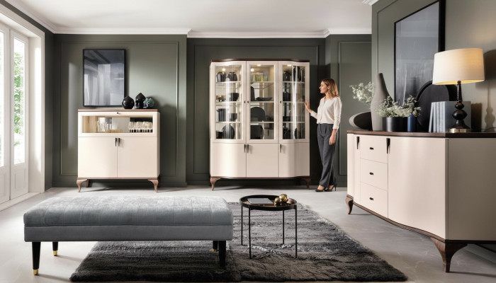 Armoires classiques Vitrine Présentoirs Bois Élégant Luxe Vitrine Verre Armoire Bois