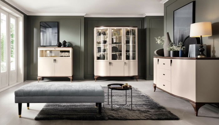 Armoires classiques Vitrine Présentoirs Bois Élégant Luxe Vitrine Verre Armoire Bois