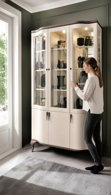 Armoires Vitrine Vitrines Bois Élégant Luxe Verre Armoire Planche en Bois