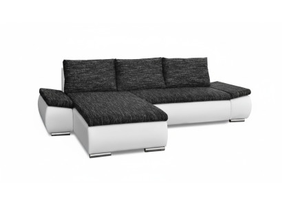 Design Canapé d'angle moderne en forme de L Fonction lit Canapé Cuir Textile Canapés neufs
