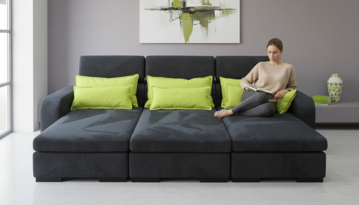 Moderne canapé luxe tissu canapés rembourrage 3 places canapés tissu neuf xxl grand