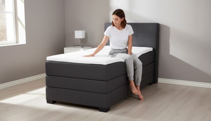 Lit Boxspring Lits d'hôtel 90x200cm Base de lit complète incl. Surmatelas