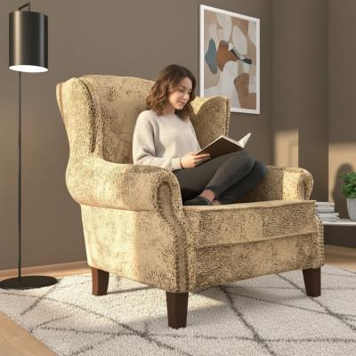 Fauteuil à ailes Lounge TV Club Tapisserie Fauteuil Design Canapé Sofa