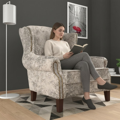 Fauteuil de salon à ailes, fauteuil de lounge, fauteuil cocktail, fauteuil de bar, canapé en cuir design