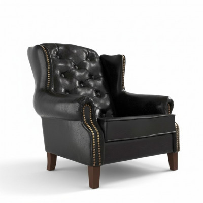 Fauteuil à ailes Fauteuil de télévision Design Rembourrage Canapé Chesterfield en cuir
