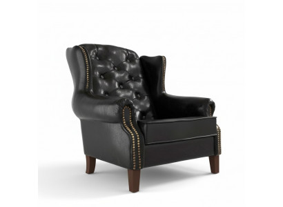 Fauteuil à ailes Fauteuil de télévision Design Rembourrage Canapé Chesterfield en cuir