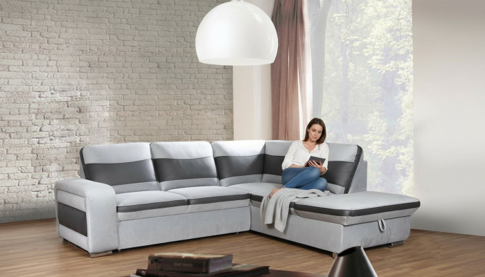 Canapé d'angle Choix Cuir Tissu Rembourrage Textile Lit Kasten Canapé Coin Sofa d'angle