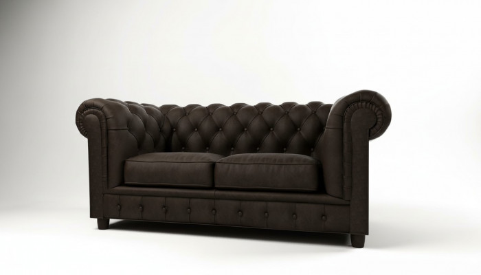 Canapé Chesterfield 2 places en tissu d'ameublement en tissu Canapé en cuir Sofas en cuir Sofa