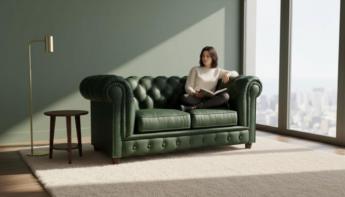 Chesterfield Luxe 2 places Canapé Tissu Canapé Suite Chesterfield neuf