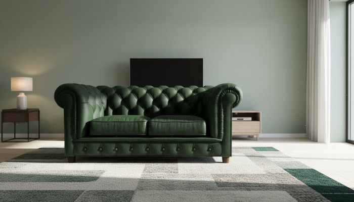 Chesterfield Luxe 2 places Canapé Tissu Canapé Suite Chesterfield neuf